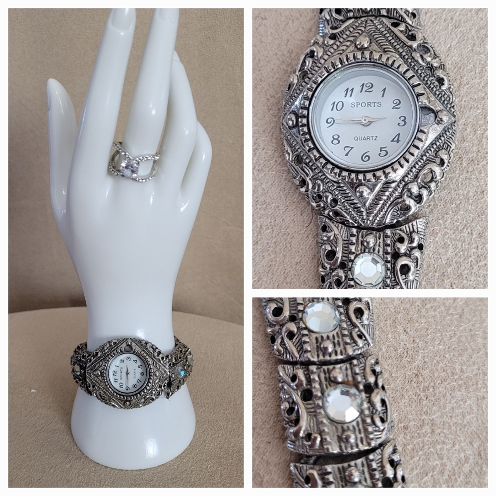 Silver Ornate Quartz Watch